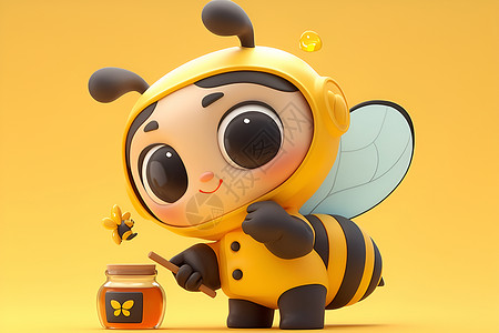 小蜜蜂可爱的卡通蜜蜂插画