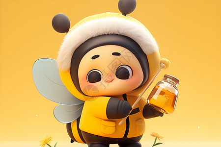 角色人物蜜蜂的人物角色插画