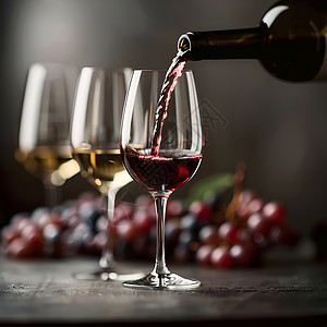 智利红酒高脚杯的葡萄酒背景
