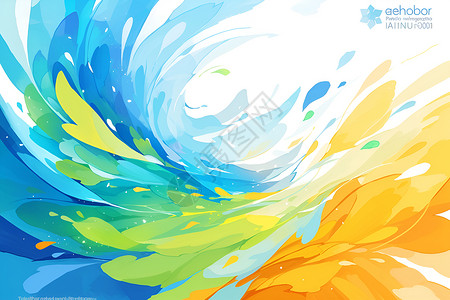 彩色抽象背景绚丽彩色波浪壁纸插画