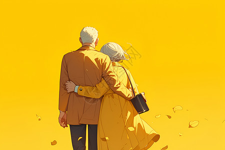 温馨的老年夫妻背景图片