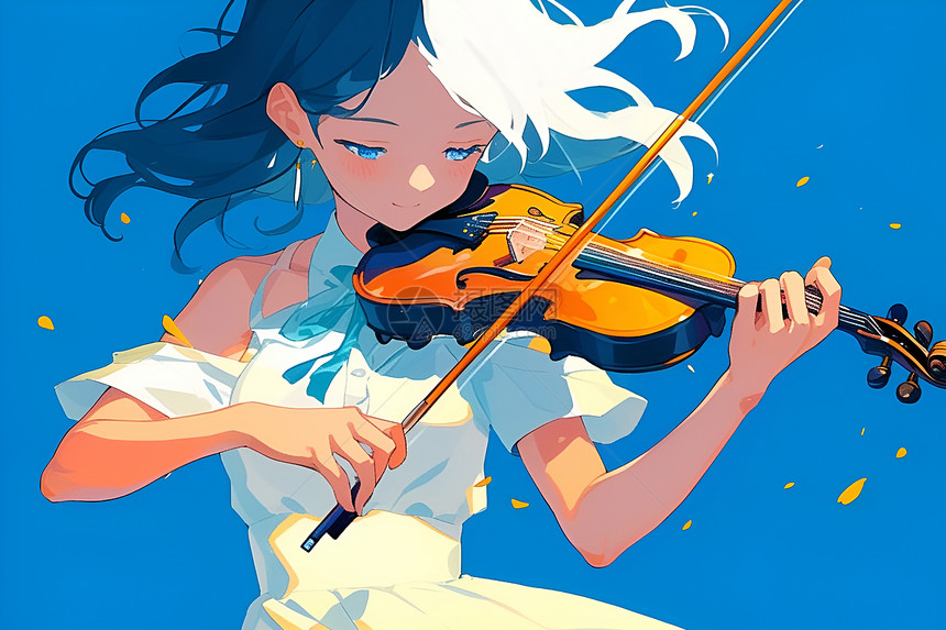 少女演奏小提琴图片