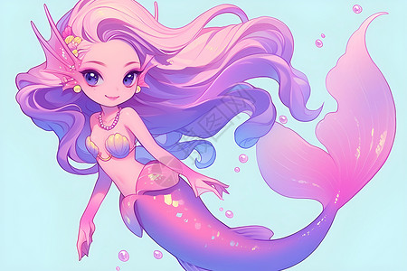 梦幻紫粉色美人鱼背景图片
