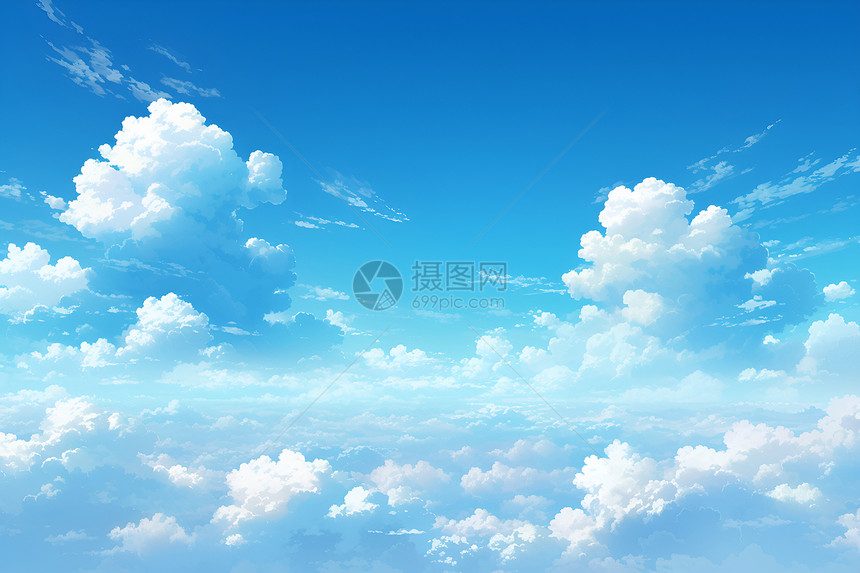 广阔的蓝天白云图片