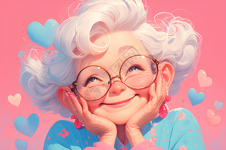 祖母岩石微笑的祖母插画插画
