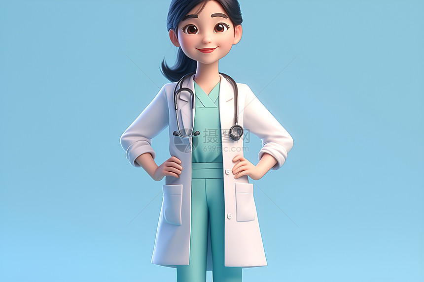 快乐亮丽的女性医生图片