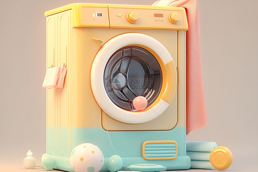 可爱的三维洗衣机图片