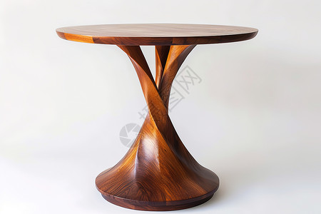 木质圆形边框白色背景下的木质圆桌背景