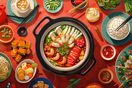美味的火锅大锅食物高清图片