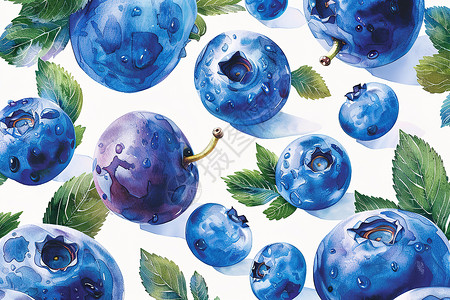 饱满的蓝莓背景图片