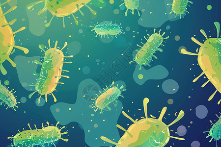 绿色细菌绿色的病毒插画