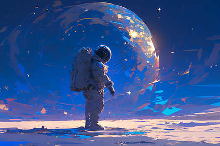 太空中的宇航员背景图片