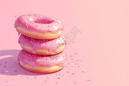 粉色的甜甜圈背景图片