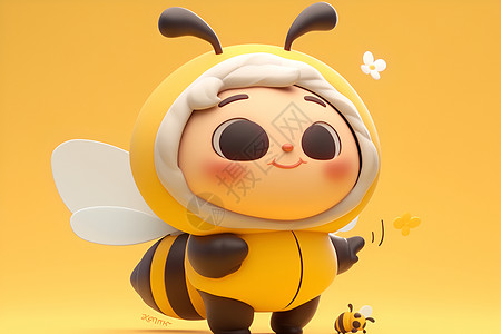 直升机模型快乐小蜜蜂模型插画