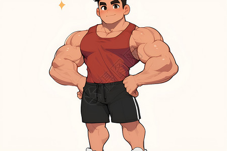 肌肉男背景运动的肌肉男插画
