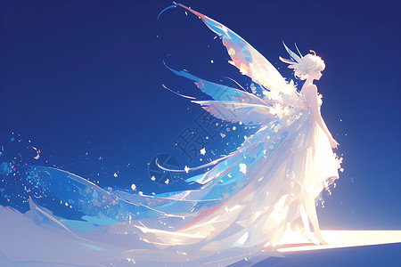 可爱天使翅膀梦幻的天使插画