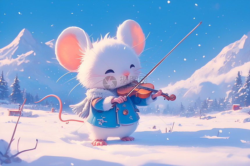 小老鼠音乐家图片