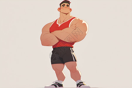 卡通的健身男子背景图片