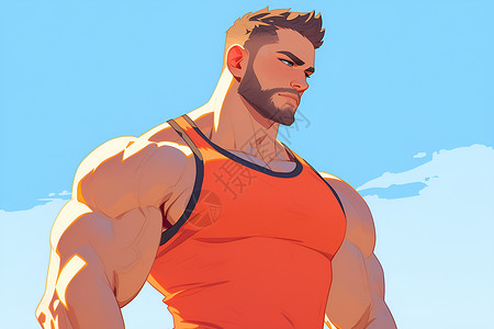 卡通男人的肌肉背景图片