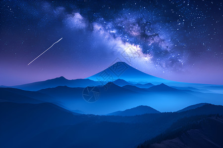 山川夜空背景图片