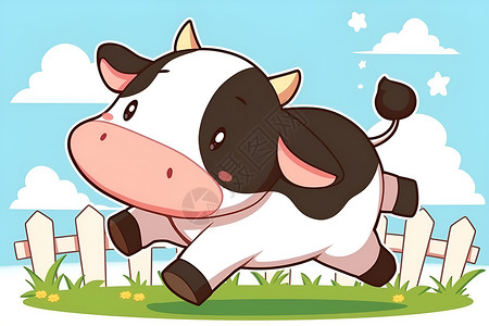 可爱的卡通奶牛背景图片