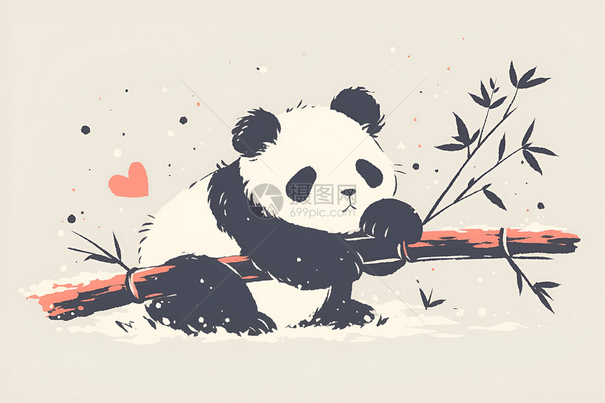 熊猫与竹子插图图片