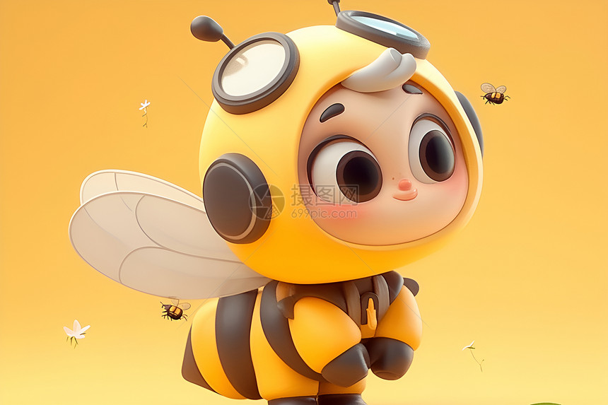 童趣卡通蜜蜂图片