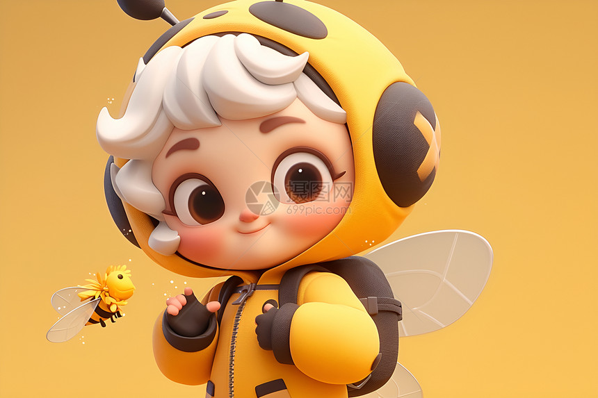 愉快的小蜜蜂和它的朋友图片