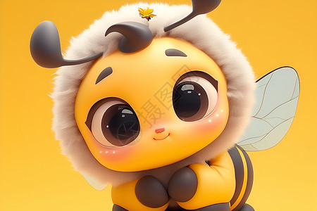 西方蜜蜂可爱的小蜜蜂形象插画