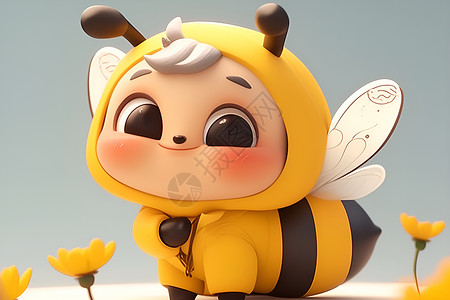 蜜蜂卡通人物背景图片