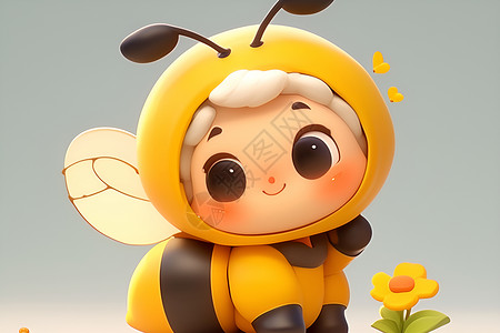 蜜蜂跳舞可爱的卡通蜜蜂插画