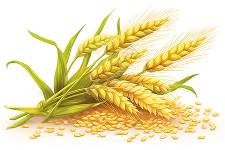丰收的小麦穗背景图片