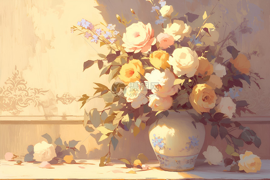 花瓶中的花朵图片