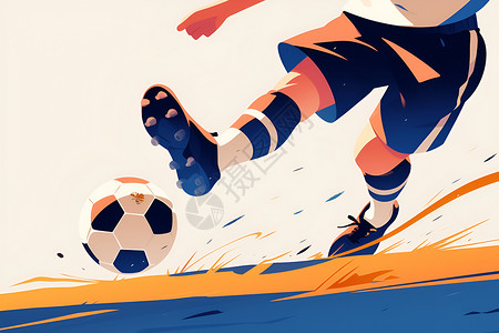 小龙虾足球踢球的卡通男孩插画