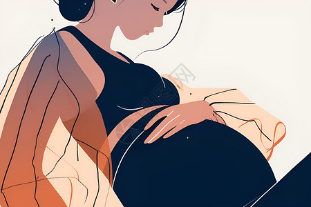 产前保养怀孕的女性插画