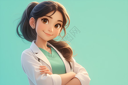 年轻医生年轻的美丽护士插画