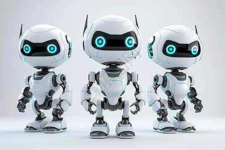 三个机器人背景图片