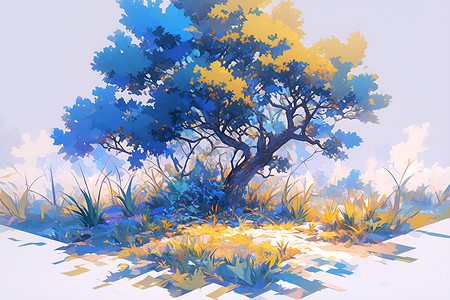 彩色大树彩色的大树插画