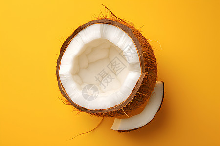 椰子半剖照片背景图片