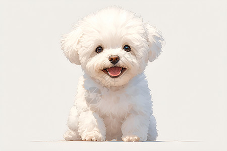 纯白色素材纯白色背景下的快乐狗狗插画