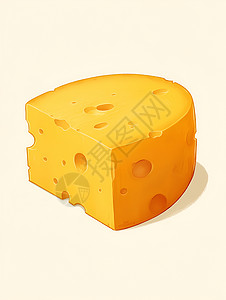 美食白底白底上的奶酪插画