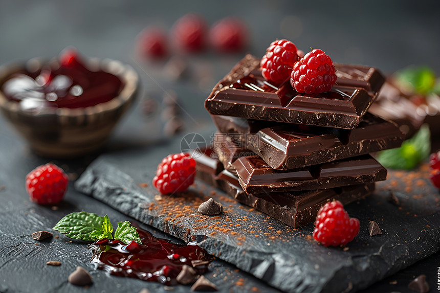 树莓巧克力图片