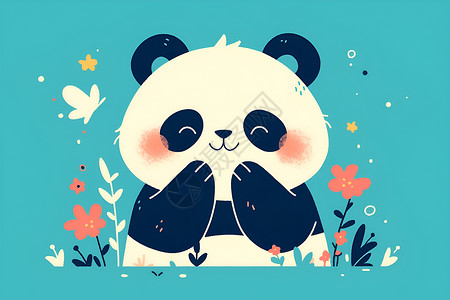 有趣味可爱而有趣的熊猫插画