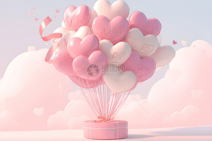 唯美浪漫爱情气球图片