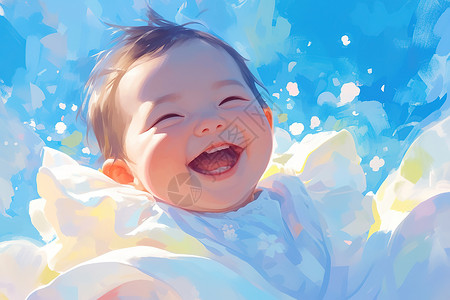 开心大笑的婴儿高清图片