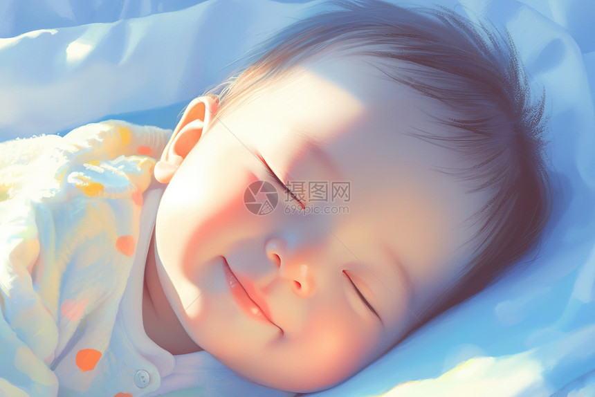 宁静睡梦中的宝宝图片