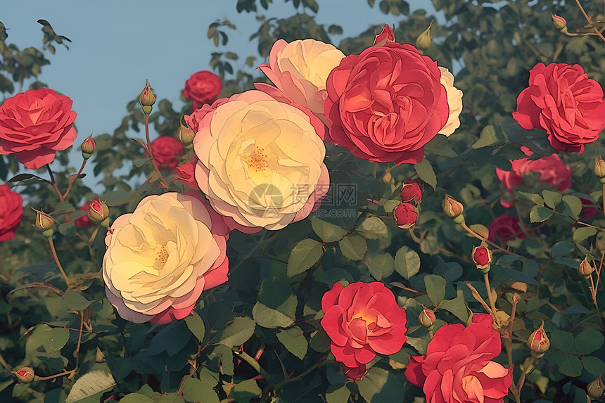玫瑰花园的美丽图片