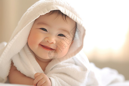 裹着被子的孩子宝宝裹着毛巾背景