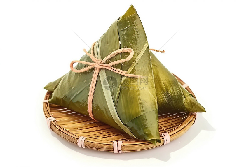 竹篮上的粽子图片