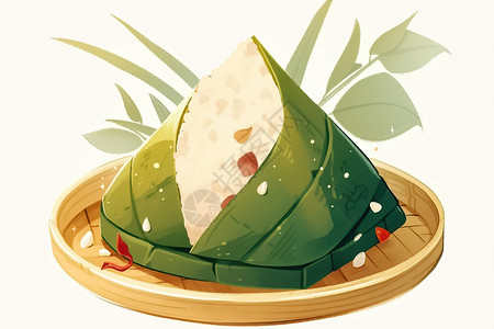 传统美食艺术字传统美食粽子插画